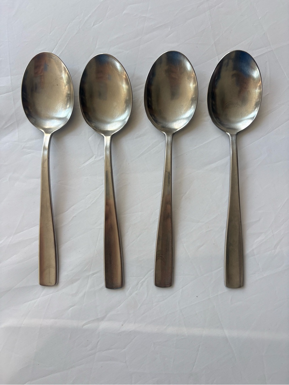 Gense Classic Stainless Steel Dinner Spoon Set - Matte Silver Finish (4 Pack)